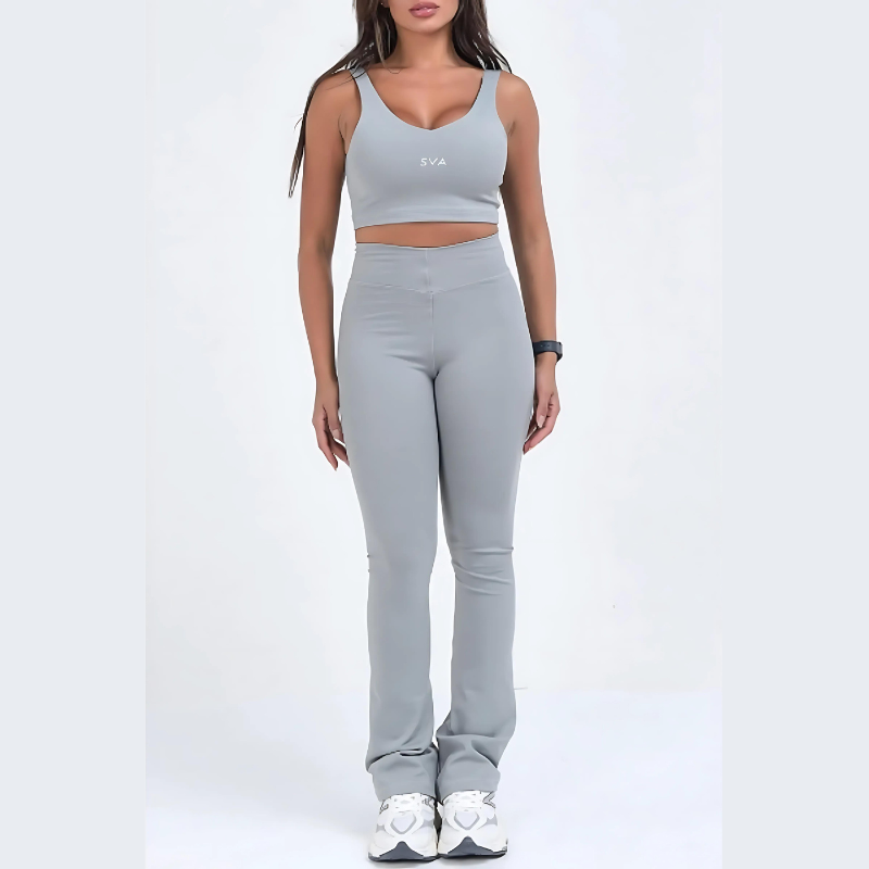 Legging Flare Basic Cinza